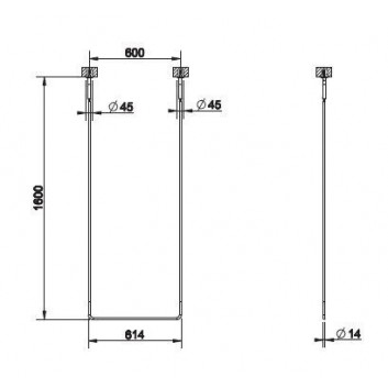 Вешалка для полотенец sufitowy Gessi Goccia хром межосевое расстояние 45cm, высота 160cm- sanitbuy.pl