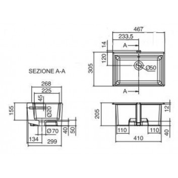 Раковина в столешнице Scarabeo Gaia-Tech-Miky 40x32 z переливом белая- sanitbuy.pl