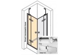 Двери для боковой стенки PRAWE Huppe Enjoy PURE 100 cm, монтаж на поддоне, профиль серебряный мат., стекло прозрачное Anti-Plaque