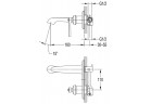 Смеситель для раковины скрытая Omnires Armance хром излив 18cm