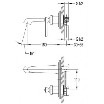 Смеситель для раковины на 3 отверстия Omnires Armance хром излив 13cm- sanitbuy.pl