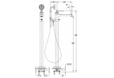 Смеситель для ванны напольный Omnires Armance хром высота 89,6cm