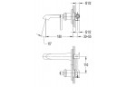 Смеситель для раковины скрытая Omnires Armance медь antyczna излив 18cm