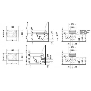 Раковина WC подвесной Duravit Happy D.2 Rimless, белая - sanitbuy.pl