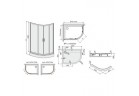 Кабина асимметричная Sanplast TX 80x100 cm с поддоном akrylowym kpl-P-KP4/TX5b-80x100 правая профиль серебряный глянцевый, стекло прозрачные