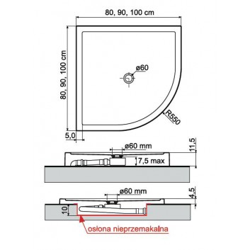 Brodzik Novellini Victory A New 100x100x4,5 cm- sanitbuy.pl