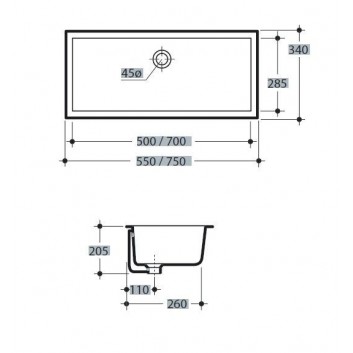 Раковина в столешнице Kerasan Lavabi D'Arredo 75x34x20,5 cm, белая- sanitbuy.pl