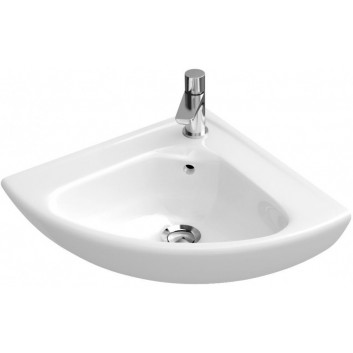 Umywalka Villeroy & Boch O.Novo, mała narożna, Biały Alpin, 415 mm, 1-otworowa, z przelewem- sanitbuy.pl