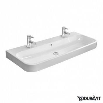 Раковина с тумбой Duravit Happy D.2 шлифованная 120x50,5 cm, z dwoma отверстиями для смесителя, z переливом, белая - sanitbuy.pl