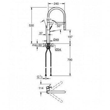 Смеситель кухонный Grohe Essence однорычажный 1/2" хром - sanitbuy.pl