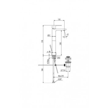 Смеситель для раковины Tres Loft с удлинителем 328mm хром - sanitbuy.pl