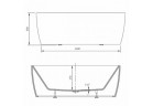 Ванна свободностоящая Massi Elegant, 170x80x60 cm, без перелива, белая