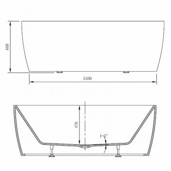 Ванна свободностоящая Massi Elegant, 150 cm, белая- sanitbuy.pl