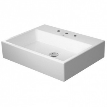 Раковина подвесная Duravit DuraSquare 60x47 cm с отверстиями под смеситель, без перелива белая- sanitbuy.pl