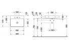Накладная раковина Duravit DuraSquare 60x47 cm с отверстиями под смеситель, без перелива белая