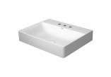 Накладная раковина Duravit DuraSquare 60x47 cm с отверстиями под смеситель, без перелива белая- sanitbuy.pl