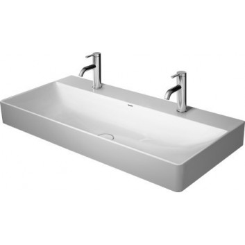 Накладная раковина Duravit DuraSquare 100x47 cm z 2 отверстиями для смесителя, белая - sanitbuy.pl