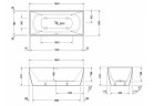Ванна свободностоящая Duravit DuraSquare 185x85 cm z bezszwową obudową, белая 