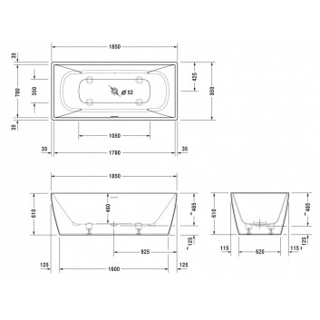 Ванна прямоугольная пристенная Duravit DuraSquare 180x80 cm z bezszwową obudową, белая - sanitbuy.pl