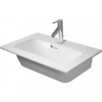 Раковина с тумбой Duravit ME by Starck Compact, 63x40 cm, z переливом, с полкой под смеситель, белая WonderGliss- sanitbuy.pl