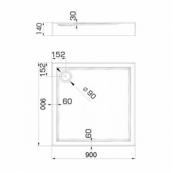 Поддон квадратный Novellini City A 80x80 cm белый- sanitbuy.pl