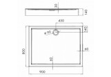 Поддон прямоугольный Novellini City A 80x90 cm белый, VRS809014-30