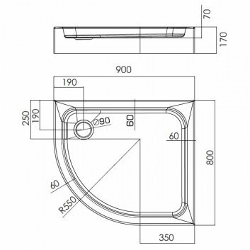 Поддон asymetryczny Novellini City R 80x90 cm правый белый- sanitbuy.pl