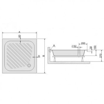 Поддон квадратный Sanplast Classic B/CL75x75x15+STB белый- sanitbuy.pl