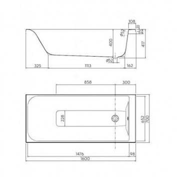 Ванна прямоугольная Коло Rekord 160x70 cm Antislide - sanitbuy.pl