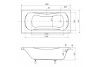 Ванна прямоугольная Besco Aria ProSafe 140x70 cm, плитка белая 