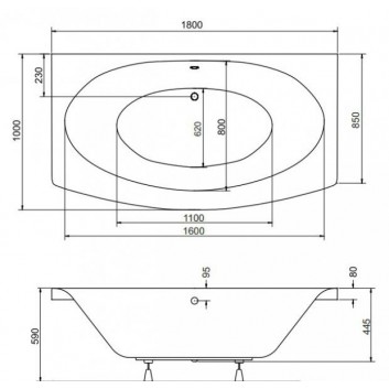 Ванна прямоугольная Besco Optima Premium 170x70 cm белая- sanitbuy.pl