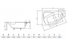 Ванна асимметрическая левая Besco Rima 130x85cm белая