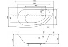 Ванна асимметрическая левая Besco Milena 150x70cm белая