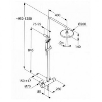 Душевой гарнитур термостатический Kludi Dual Shower верхний душ 20cm хром - sanitbuy.pl