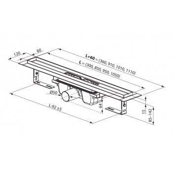 Линейный канал 85 cm, Ravak 10° нержавеющая сталь - sanitbuy.pl