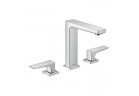 Смеситель для раковины на 3 отверстия напольный Hansgrohe Metropol 160 EcoSmart с заглушкой, хром 
