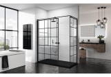 Стенка - Walk-in Novellini Kuadra H Black 160 cm, profil чёрный, стекло прозрачные, рисунок квадратный