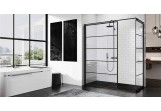 Стенка - Walk-in Novellini Kuadra H Black 80 cm, profil чёрный, стекло прозрачные, рисунок pasy