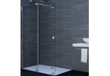 Двери раздвижные Huppe Xtensa Pure Walk-In 1401 - 1600 mm, левые, 1 створчатые, el. stały, прозрачные Anti-Plaque, чёрный