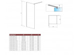 Стенка Walk-In Radaway Modo New Black II 70, 68.5-69.5x200cm, чёрные, стекло бесцветное- sanitbuy.pl