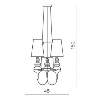 Lampa подвесной Azzardo Baroco 3 Pendant, чёрная- sanitbuy.pl