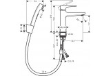 Смеситель для раковины Hansgrohe Metropol z główką bidette и шлангом 1,6m, держатель loop, хром