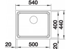 Zlewozmywak стальной jednokomorowy Blanco Etagon 500-U 53x46 cm подвесной без автоматической заглушки, стальной 