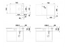 Zlew konglomeratowy + сидение деревянная Axia III 45S Blanco Silgranit InFino 510x780 antracyt 