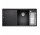 Zlew konglomeratowy + сидение деревянная AXIA III 6 S Blanco Silgranit правая komora 1000x510mm antracyt