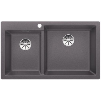 Blanco Pleon 9 Zlewozmywak granitowy Silgranit PuraDur dwukomorowy 86x50 cm без автоматической заглушки, antracyt- sanitbuy.pl