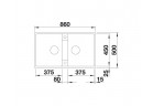 Blanco ZIA 9 Siligranit PuraDur без автоматической заглушки 86x50cm 2 komorowy, antracyt