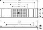 Верхний душ монтаж на потолок Axor Shower Heaven 1200/300 4jet со светильником 2700K, хром
