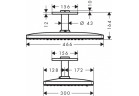 Верхний душ монтаж на потолок Axor ShowerSolutions 460/300 с потолочным подсоединением 2jet, хром
