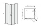 Кабина квадратная Sanplast TX профиль серебряный błyszący, рисунок szyby W15